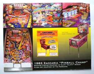 Pinball Champ Machine Art Collage Ready To Frame Pop Artwork Retro Game Theme