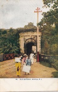 Postcard Old Gateway Manila Philippine Islands