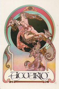 Aquarius Stunning Sexy Risque Zodiac Painting Italian Postcard