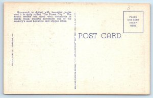 2 Postcards SAVANNAH, Georgia GA ~ North & South Views BULL STREET Scene 1930s