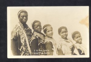 RPPC MINNEAPOLIS MINNESOTA J.H. BALMER'S KAFFIR BOYS BLACK REAL PHOTO POSTCARD