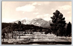 Postcard RPPC Arizona State Mountain Poem - Unposted - Clara S O'Neil Photo