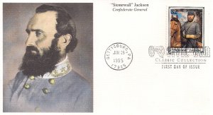 Confederate General Stonewall Jackson, FDC Gettysburg Cancel 1995, Civil War