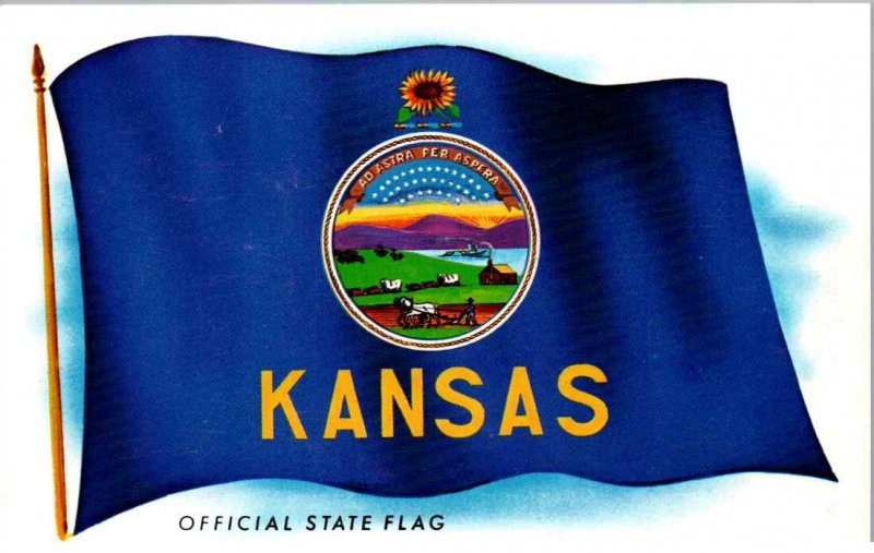 Kansas - The Official Flag of Kansas - c1960