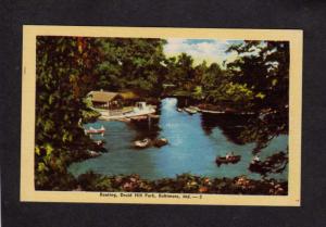 MD Druid Hill Park Boating Boats Baltimore Maryland Postcard