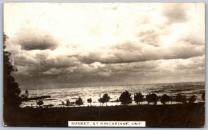 Postcard RPPC c1914 Sunset at Kincardine Ontario Scenic View Bruce County