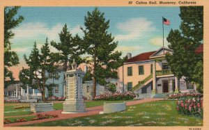 Monterey California, Colton Hall First Capitol Building Erected Vintage Postcard