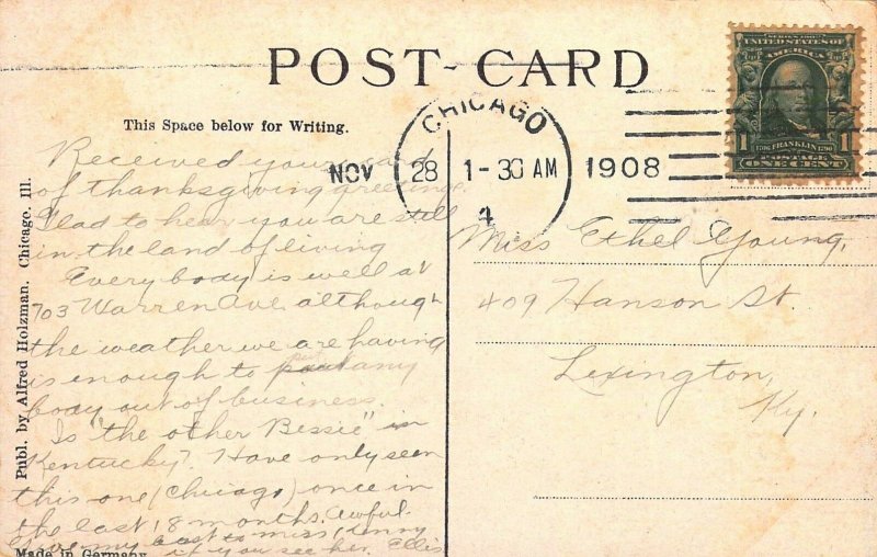 Civil War, c.1908, Gen Logan Monument, Lake Front, Chicago, IL Old Postcard