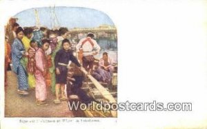 Japanese Fishermen at Wharf Yokohama Japan Unused 