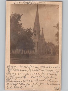 c1907 First Baptist Church Lynn Massachusetts MA RPPC Real Photo Postcard