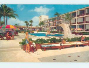 Unused Pre-1980 MOTEL SCENE Miami Beach Florida FL HJ9905