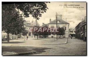 Old Postcard Dol de Bretagne The Town Hall and the Post Office