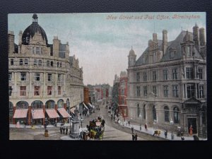 West Midlands BIRMINGHAM New Street & Post Office c1902 Postcard by Valentine