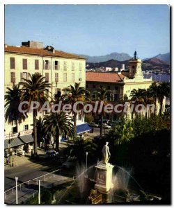 Modern Postcard Ajaccio Place Foch and the Statue of l Consul