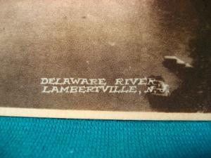 1915-30 Lambertville NJ Hand Color Delaware River View New Jersey Nomis NY RARE 