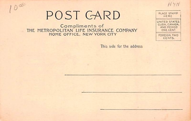 Home Office of the Metropolitan Life Insurance Co Advertising Unused 