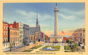 Mount Vernon Place & Washington Monument in Baltimore, Maryland