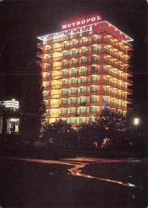 Golden Sands~Zlatni, Bulgaria  HOTEL METROPOL  Night View  4X6 Postcard