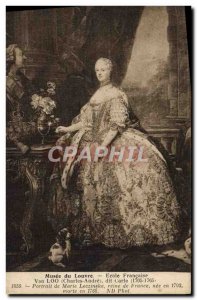 Old Postcard Louvre Museum Ecole Francaise Van Loo Leczinska Mary Queen of Fr...