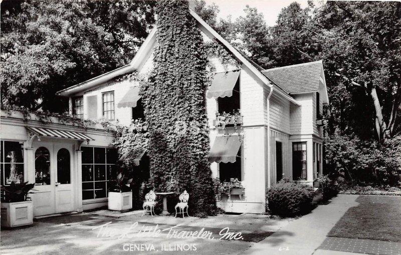 Illinois Il Real Photo RPPC Postcard c1950 GENEVA The Little Traveler Inc. Hotel