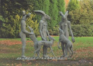 Minotaur Statue Wicker Man Style Pagan Garden Party Demon Statue Postcard