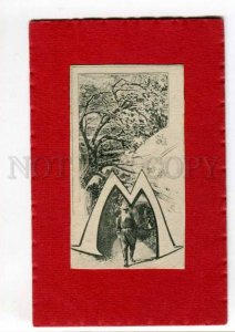 288655 RUSSIA Alphabet & TOLSTOY Vintage EX-LIBRIS on postcard