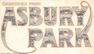 Asbury Park New Jersey Greetings Large Letter Vintage Postcard AA66431