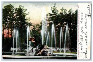 1907 Georgian Court Neptune Fountain Lakewood New Jersey Posted Vintage Postcard 