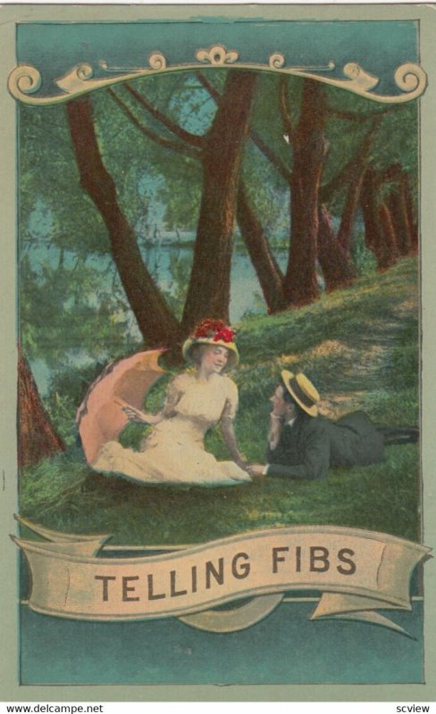 Couple, 1900-10s; Telling Fibs