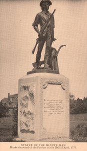 Vintage Postcard 1910's Statue of the Minute Man Patriots Concord Massachusetts