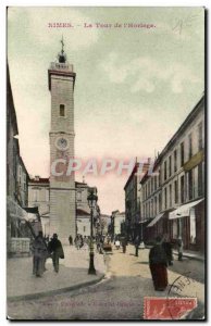 Nimes Old Postcard Tower of & # 39horloge