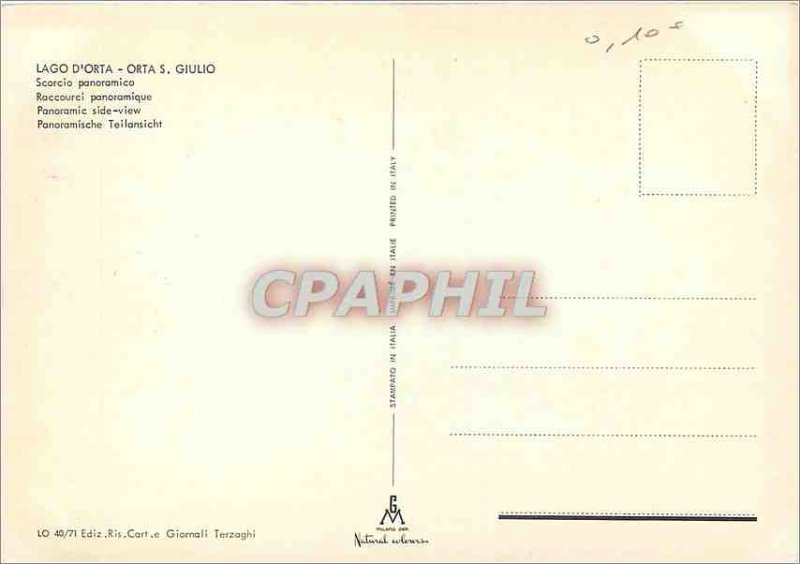'Postcard Modern Lago d''Orta Panoramic Side View'
