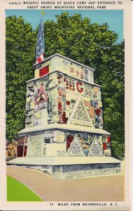 Waynesville NC, Great Smoky Mtn.National Park, Masonic Marker,US Flag, Masons