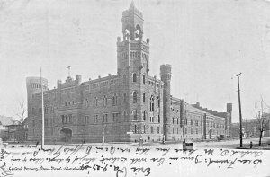 CLEVELAND OHIO OH~CENTRAL ARMORY-BROAD STREET~1904 ANTIQUE POSTCARD