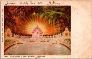 Cascades Pyrotechnic Display, St Louis Worlds Fair Undivided Back Postcard O76