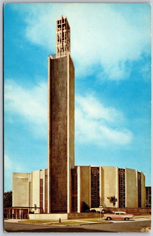 Vtg Oklahoma City OK St Luke Methodist Church Bell Tower 1950s View Old Postcard