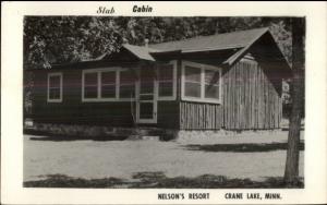 Crane Lake MN Nelson's Resort Slab Cabin Real Photo Postcard