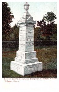 Connecticut  Central Village, Gurdon Cady's Monument,  Evergreen Cemetery