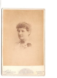 Large Victorian Era Photograph of Woman with Pearls, Jarvis Ottawa Ontario