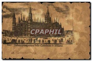 Italy Italia Milano Old Postcard Deduta prospettiva della cattedrale di Milano