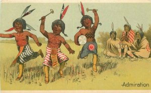 Admiration Indians dancing Artist Impression C-1910 Postcard Fuller & CO 10131