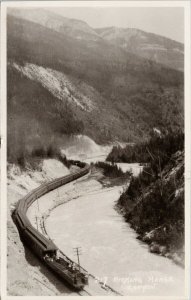 Byron Harmon #217 Train Kicking Horse Canyon BC Duplex RPPC Postcard H13 *as is