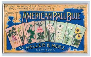 1880s-90s American Ball Blue Heller & Merz Lovely Flowers P154