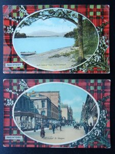 Scotland Clan MACINTOSH Tartan & Image x 2 c1918 Postcard by Philco