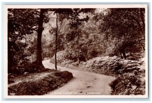 Road Scene Where Twines The Path Trossachs Scotland UK RPPC Photo Postcard