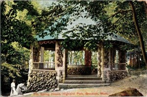 Spring House Highland Park Brockton Mass. Divided Back Antique Postcard 1c Stamp 