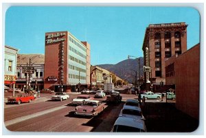 c1960 Looking East Broadway Exterior Building Missoula Montana Vintage Postcard