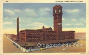 Dearborn Street Depot, Chicago, IL USA Train Railroad Station Depot writing O...