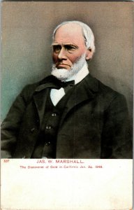 Portrait James W. Marshall, Started Gold Rush in CA Vintage Postcard H54