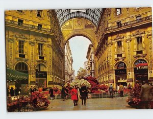 Postcard Victor Emmanuel Gallery Milan Italy